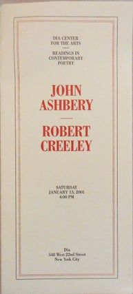 Item #24407 The American and Thinking (two DIA broadside poems). John Ashbery, Robert Creeley