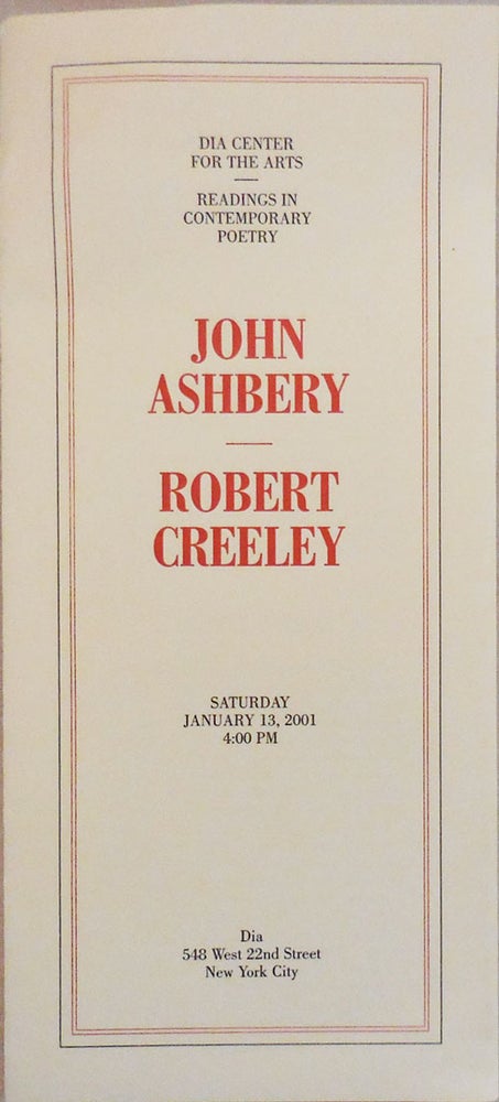 Item #24407 The American and Thinking (two DIA broadside poems). John Ashbery, Robert Creeley.