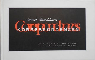 Item #24551 Marcel Broodthaers: Korrespondenzen / Correspondences. Marcel Art - Broodthaers