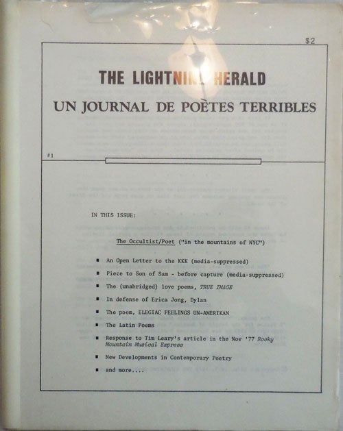 Item #24683 The Lightning Herald; Un Journal De Poetes Terribles. Mark Stevens, Lawrence Davids.