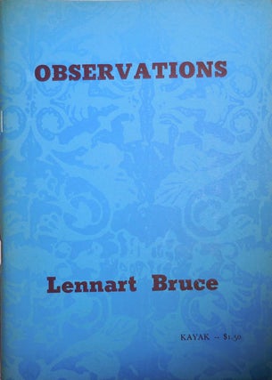 Item #25933 Observations. Lennart Bruce
