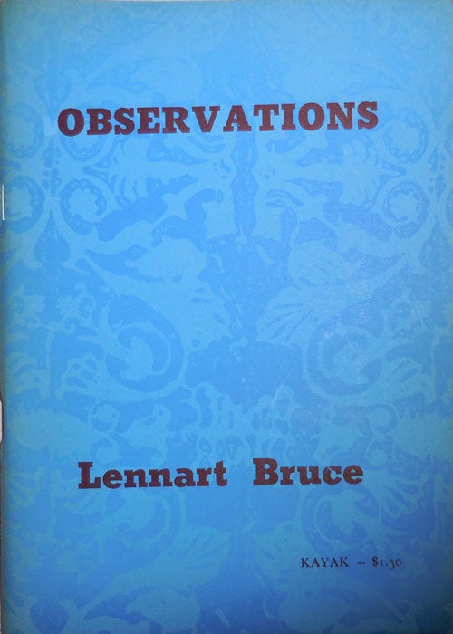 Item #25933 Observations. Lennart Bruce.