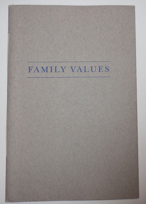 Item #26189 Poems of Mr. Richard Howard Composed at Several Times & Printed in True Copies from the series Family Values (Signed). Richard Howard.