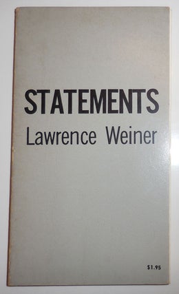 Item #26378 Statements. Lawrence Artist Book - Weiner