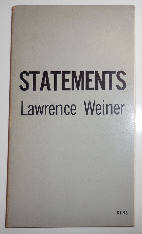 Item #26378 Statements. Lawrence Artist Book - Weiner.
