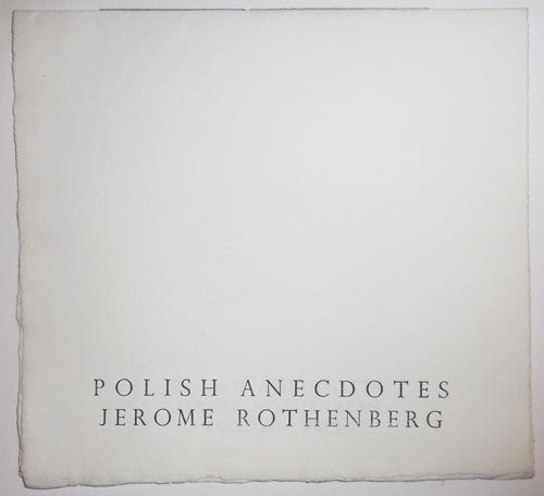 Item #26437 Polish Anecdotes (Signed Broadside). Jerome Rothenberg.