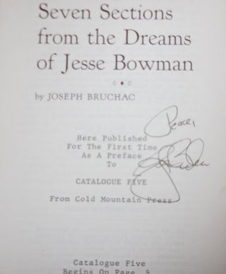 Seven Sections from the Dreams of Jesse Bowman (Inscribed)