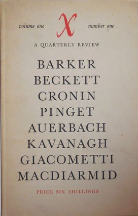 Item #26626 X A Quarterly Review Volume One, Number One. David Wright, Patrick Swift, Stevie...