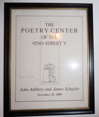 Item #26714 Poetry Reading Flyer November 20, 1989 (Signed by Ashbery and Schuyler). John...
