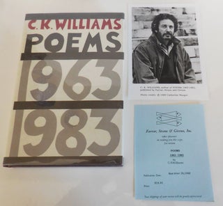 Item #27084 Poems 1963 - 1983 (Signed Review Copy with Author Photo). C. K. Williams