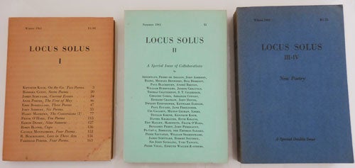 Item #27285 Locus Solus I, II, and III/IV (Four Issues in Three Volumes). John Ashbery, Harry, Mathews, Kenneth, Koch, James Scuyler.
