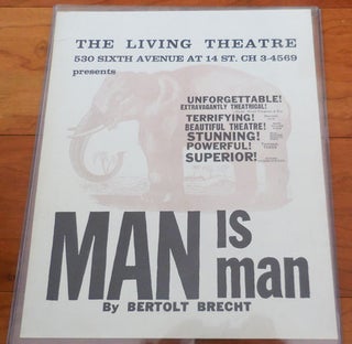 Item #27364 Man Is Man (Living Theatre Advertising Poster). Bertolt Living Theatre - Brechy