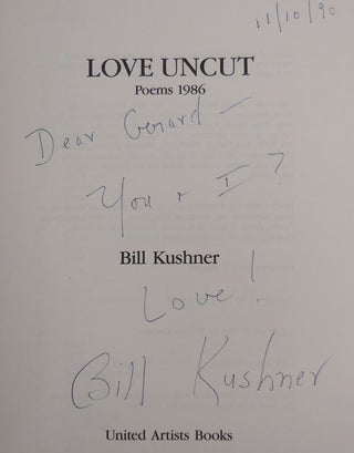 Love Uncut Poems: 1986 (Inscribed)