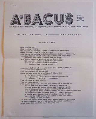 Item #28426 Abacus Issue Number Three. Peter Ganick, Dan Raphael