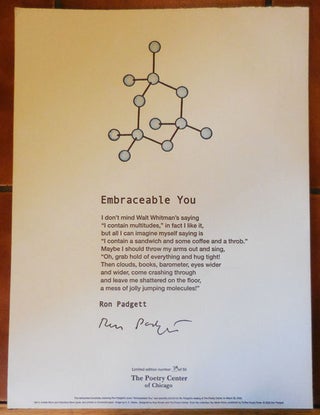 Item #28511 Embraceable You (Signed Poetry Broadside). Ron Padgett