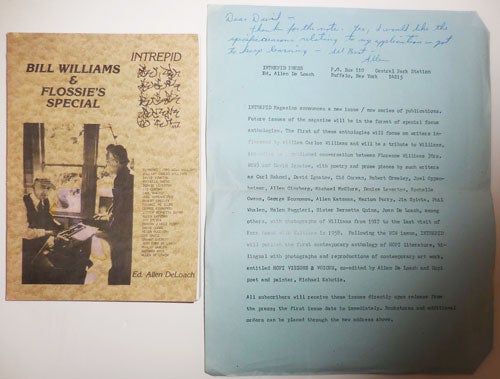 Item #28725 Bill Williams & Flossie's Special (Intrepid #39 - 41 Beau Fleuve #10) (With Inscribed Promotional Sheet). Allen DeLoach, William Carlos Williams Robert Creeley, Cid Corman.