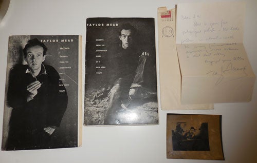 Item #28852 Group of Items Including An Original Photograph, A Handwritten Letter plus Excerpts From The Anonymous Diary of a New York Youth plus Second: Excerpts From the Anonymous Diary of a New York Youth. Taylor Mead.