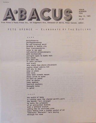 Item #28905 Abacus Issue Number Ten. Peter Ganick, Pete Spence
