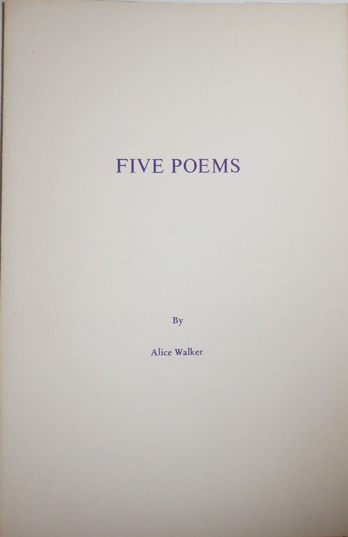 Item #29000 Five Poems. Alice Walker.