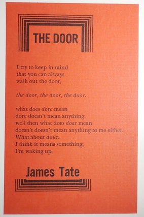 Item #29633 The Door (Poetry Postcard). James Tate