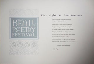 Item #29678 One Night Late Last Summer (Broadside Poem). C. D. Wright