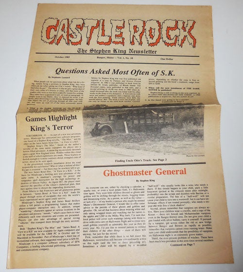 Item #29787 Castle Rock The Stephen King Newsletter Volume 1 No. 10. Stephen Horror - King.