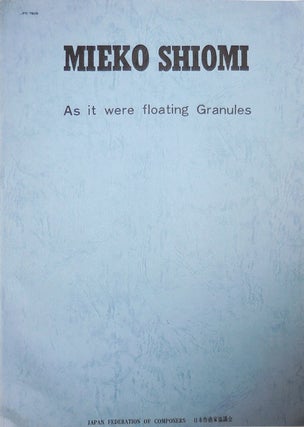 Item #30018 As It Were Floating Granules. Mieko Fluxus - Shiomi