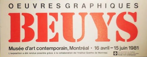 Item #30176 Beuys Oeuvres Graphiques (Exhibition Announcement Card). Joseph Art Ephemera - Beuys.