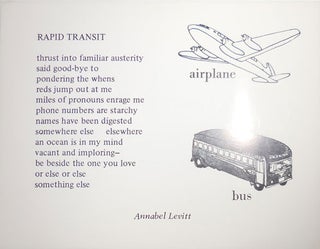 Item #30411 Rapid Transit (Poetry Postcard). Annabel Levitt