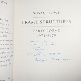 Frame Structures - Early Poems 1974 - 1979 (Inscribed)