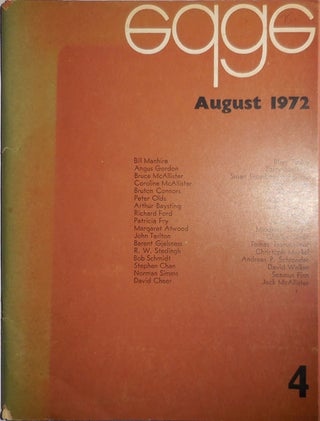 Item #30475 Edge #4 August 1972 Issue. D. S. Long, Charles Simic Richard Ford, Robert Bly, Tomas...