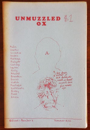 Item #30669 Unmuzzled Ox Volume 1 Number 3. Michael Andre, W. H. Auden Laurie Anderson, John...