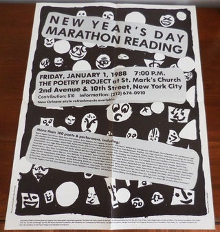 Item #30717 1988 New Year's Day Marathon Reading Poster / Flyer. David Wojnarowicz Poster - Lynne...