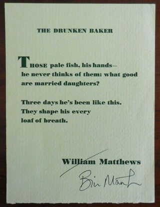 Item #30997 The Drunken Baker (Signed). William Matthews