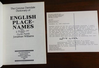The Concise Dentdale Dictionary of ENGLISH PLACE-NAMES (Inscribed and with a Typed Autographed Postcard)