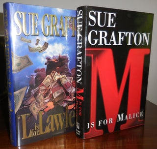 Item #31365 L Is For Lawless and M Is For Malice (Two Books, Both Signed). Sue Mystery - Grafton