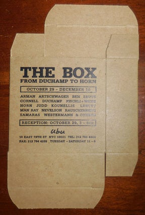 The Box From Duchamp To Horn (Exhibition Announcement Multiple. Eileen Art Ephemera - Boxer.
