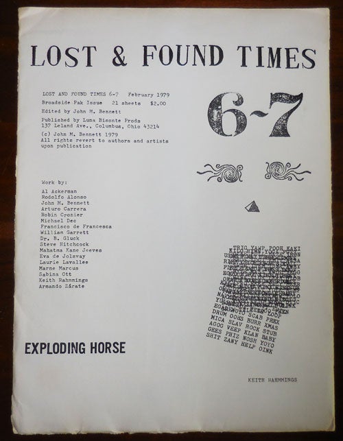 Item #31533 Lost & Found Times 6 -7. John M. Bennett, Robin Crozier Keith Rahmings, Rodolfo Alonso.
