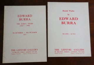 Item #31651 Two Artist Catalogs (Recent Works and The Early Years). Art - Burra Edward
