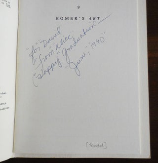 Homer's Art (Inscribed to a Fellow Poet)