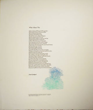 Item #32119 What About This (Broadside). Frank Stanford