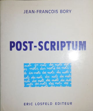 Item #32292 Post-Scriptum. Jean-Francois Art - Bory