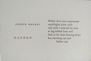 Item #32399 Harbor (Poetry Postcard). Joseph Massey