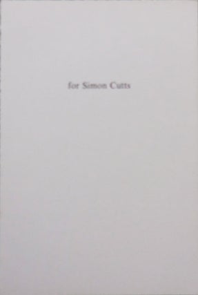 Item #32552 for Simon Cutts. Artist Book - Ian Hamilton Finlay