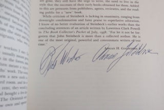 John Steinbeck: A Bibliographical Catalogue of the Adrian H. Goldstone Collection (Inscribed by Goldstone)