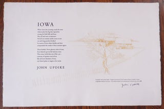 Item #32678 Iowa (Signed Broadside Poem). John Updike, Liza Jones