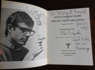 Clean Asshole Poems & Smiling Vegetable Songs - Poems 1957 - 1977 (Inscribed)
