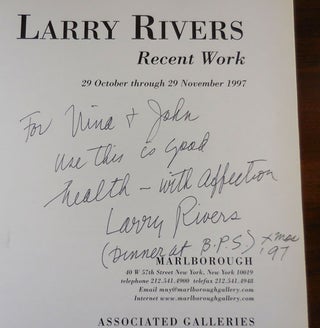 Larry Rivers Recent Work (Inscribed)