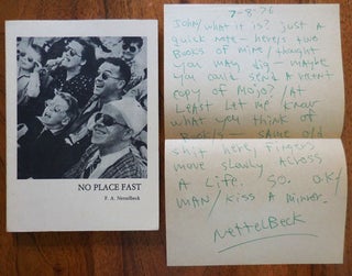 Item #33201 No Place Fast (with One Page A.L.S.). F. A. Nettelbeck