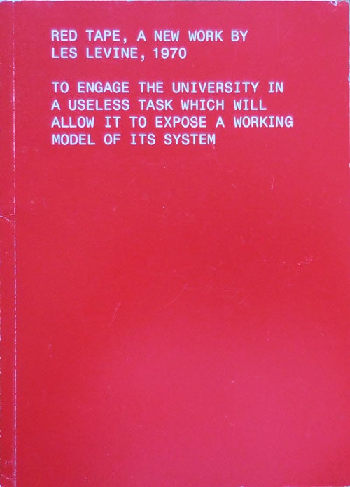 Item #33218 Red Tape, A New Work By Les Levine, 1970. Les Artist Book - Levine.